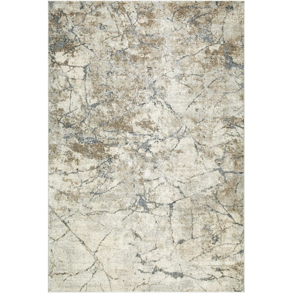 BoutiqueRugs Venti Contemporary Area Rug - Peach, Light Gray, Pale Blue - 2' x 2'11"