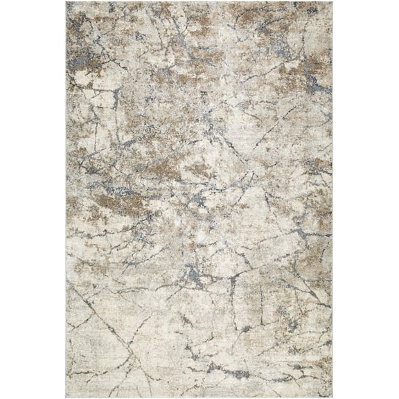 BoutiqueRugs Venti Contemporary Area Rug - Peach, Light Gray, Pale Blue - 7'10" x 10'