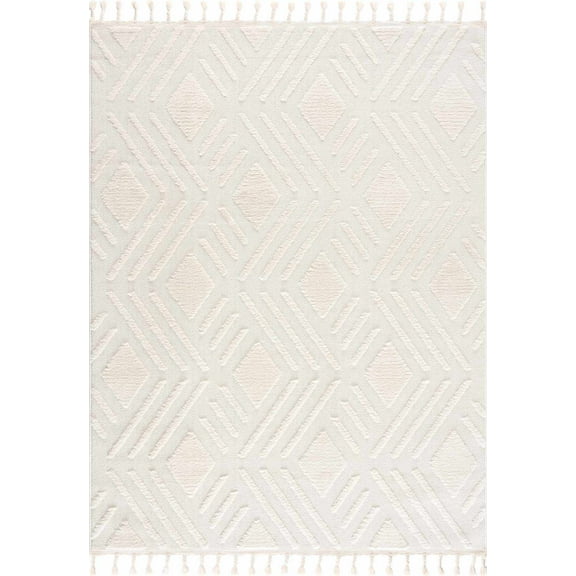 BoutiqueRugs Vineyards Bohemian, Transitional Area Rug - Light Gray, Cream - 6'7" x 9'