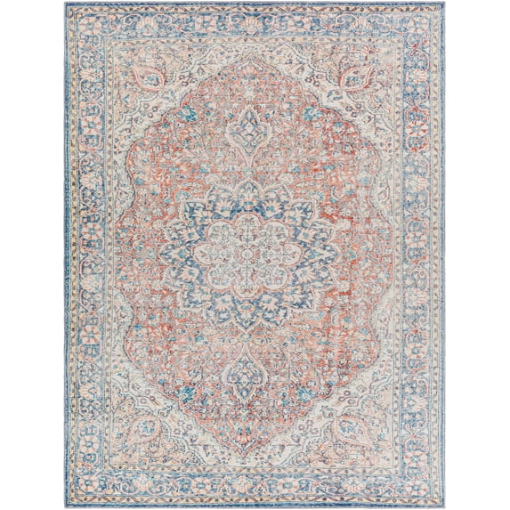BoutiqueRugs Wacousta Cotton Blend Boho Oriental Medallion Oversized Area Rug -Traditional Floral Carpet for Living Room - Machine Washable - Red, Blue, Green - 9'3" x 12' (9x12)