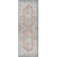thumbnail image 1 of BoutiqueRugs Wacousta Cotton Blend Boho Oriental Medallion Runner Rug -Traditional Floral Carpet for Hallway, Kitchen - Machine Washable - Cream, Navy, Light Blue - 2'7" x 7'3" (2x8), 1 of 11