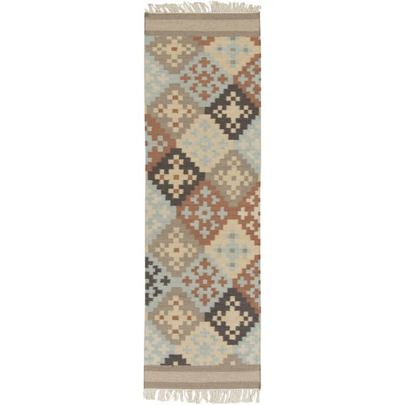 Boutique Rugs Waddy Southwestern Runner Rug - Beige, Dark Red, Dark Brown - 2'6" x 8' Runner