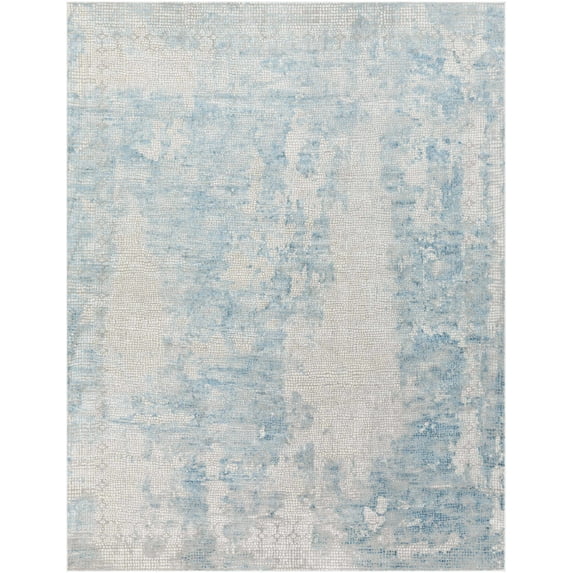 BoutiqueRugs Walbridge Contemporary Area Rug - Light Blue, Gray, Light Gray - 2'7" x 4'11"
