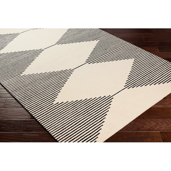 BoutiqueRugs Walkerston Contemporary Area Rug - Black, Beige - 5' x 7'6"