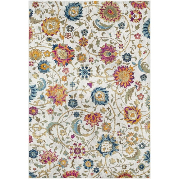 BoutiqueRugs Walsenburg Oriental Medallion Area Rug - Vintage Traditional Floral Carpet for Living Room - Blue, Sage, Orange - 2' x 2'11"