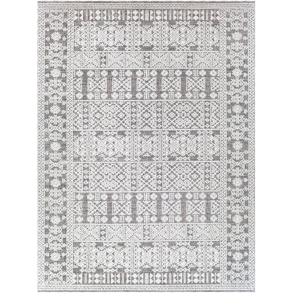 BoutiqueRugs Ware Bohemian, Transitional Area Rug - White, Gray, Black - 2'2" x 3'9"
