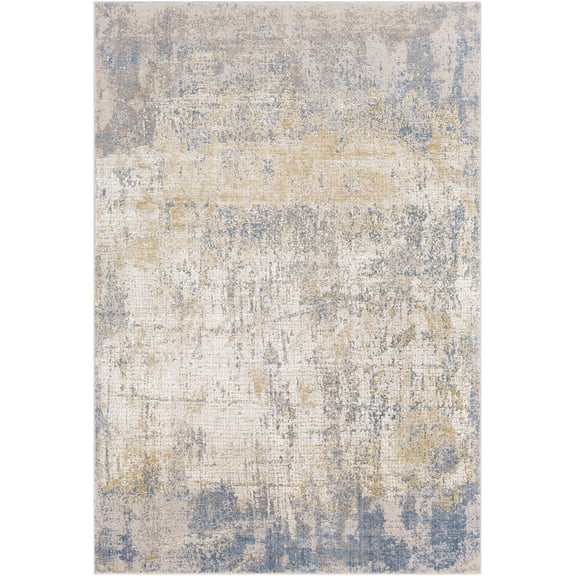 BoutiqueRugs Watersmeet Contemporary Area Rug - Light Blue, Medium Brown, Tan - 5'3" x 7'3"