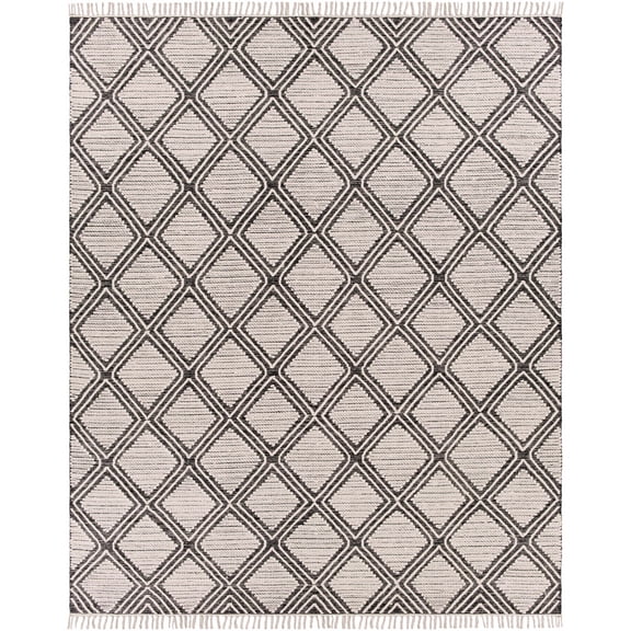 BoutiqueRugs Wausa Bohemian, Transitional Area Rug - Black, Cream - 5' x 7'6"