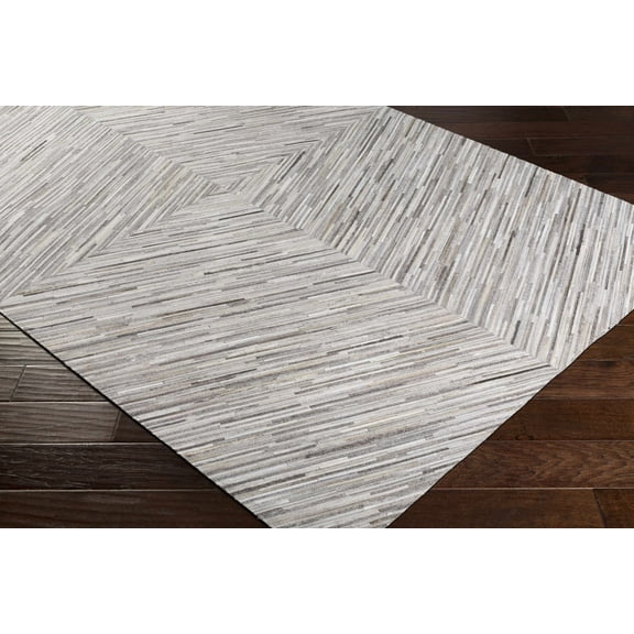 BoutiqueRugs Wauzeka Contemporary Area Rug - Cream, Medium Gray, Dark Red - 18" x 18" Sample