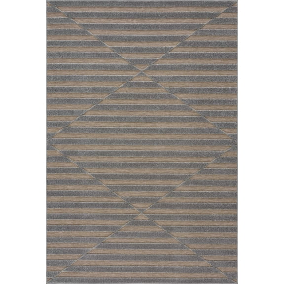 BoutiqueRugs Webuye Contemporary Area Rug - Outdoor Safe - Olive, Tan - 5'3" x 7'3"