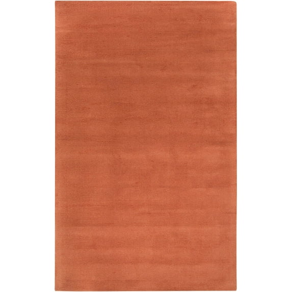 BoutiqueRugs Welch Boho Hand Loomed Wool Natural Fiber Soft Oversized Area Rug - Modern Minimalist Solid Color Carpet for Living Room, Bedroom, Dining Room - Burnt Orange - 9' x 13'