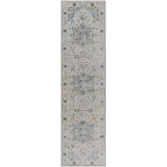 BoutiqueRugs Whangamata Traditional Runner Rug - Medium Gray, Taupe, Light Gray - 2'7" x 10' Runner