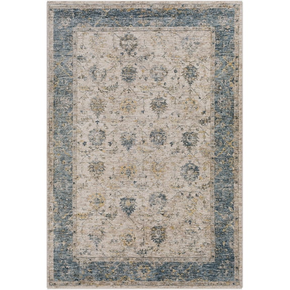 BoutiqueRugs Wilkie Traditional Area Rug - Teal, Pale Blue, Mustard - 10' x 13'11"