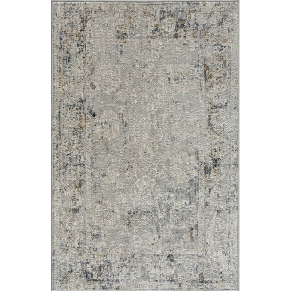 BoutiqueRugs Woodcote Traditional Area Rug - Light Gray, Navy, Off White - 6'7" x 9'6"