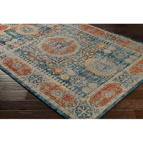 BoutiqueRugs Wrangell Traditional Area Rug - Blue, Mustard, Red - 8' x 10'