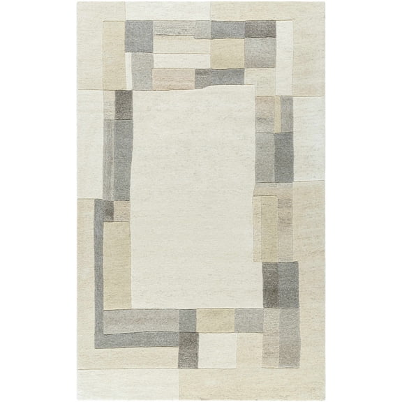 BoutiqueRugs Xylon Contemporary Area Rug - Light Silver, Warm Gray, Sage - 2' x 3'