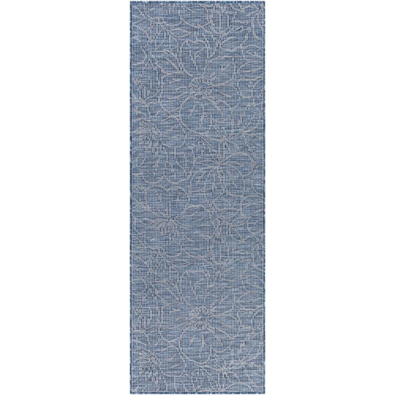 BoutiqueRugs Yackandandah Traditional Runner Rug - Outdoor Safe - Navy, Blue - 2'6" x 7'3" Runner