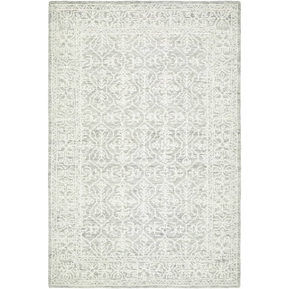 BoutiqueRugs Yadid Traditional Area Rug - Light Silver, Off White, Silver Gray - 6' x 9'