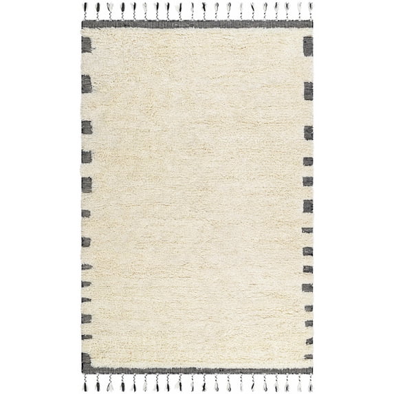 BoutiqueRugs Yamin Bohemian, Transitional Area Rug - Ivory, Charcoal, Slate Blue - 2' x 3'