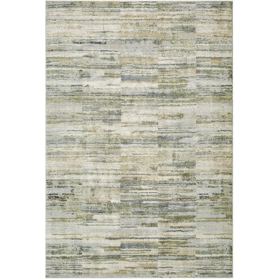 BoutiqueRugs Yancy Contemporary Runner Rug - Light Gray, Peach, Olive - 2'7" x 7'3" Runner