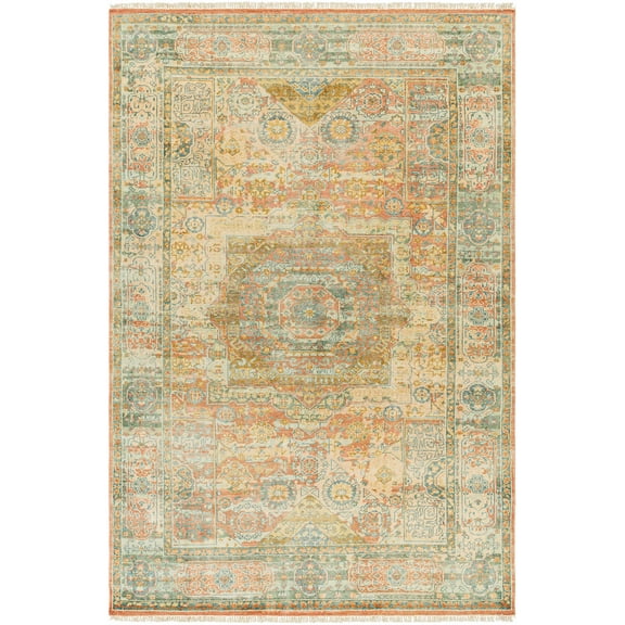 BoutiqueRugs Yash Traditional Area Rug - Khaki, Dark Gray, Copper - 2' x 3'