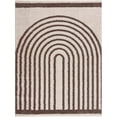 thumbnail image 1 of BoutiqueRugs Yasuo Contemporary Area Rug - Machine Washable - Peach, Dark Brown - 5'3" x 7', 1 of 9