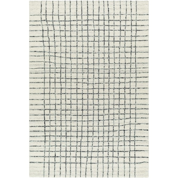 BoutiqueRugs Yates Contemporary Area Rug - Ivory, Charcoal - 2' x 3'
