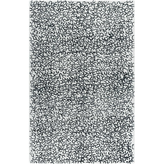 BoutiqueRugs Yentl Contemporary Area Rug - Light Silver, Black, Medium Gray - 8' x 10'
