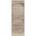 thumbnail image 1 of BoutiqueRugs Yoad Modern Abstract Geometric Brown Runner Rug - Minimalist Contemporary Brown and Beige Striped Carpet for Hallway, Kids Room - Tan, Cream, Brown - 2'7" x 7'3" (2x8), 1 of 10