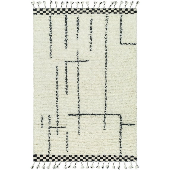 BoutiqueRugs Yukia Bohemian, Transitional Area Rug - Ivory, Charcoal, Jet Black - 2' x 3'
