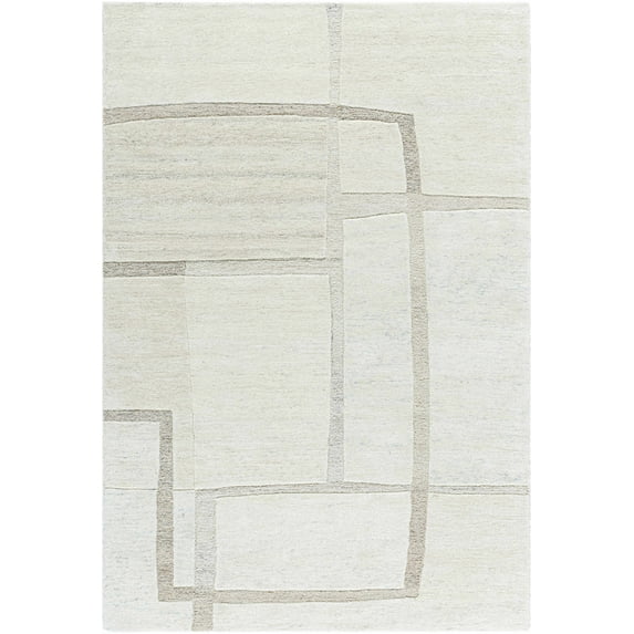 BoutiqueRugs Yuuto Contemporary Area Rug - Ivory, Peach, Denim - 5' x 7'6"