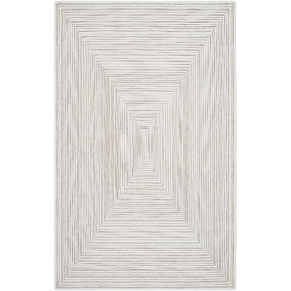 BoutiqueRugs Zabel Contemporary Area Rug - Light Silver, Warm Gray - 2' x 3'