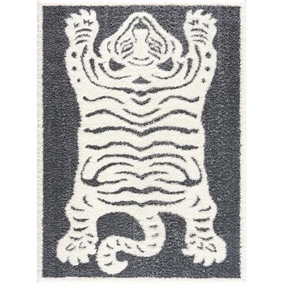 BoutiqueRugs Zane Farmhouse Area Rug - Cream - 6'7" x 9'