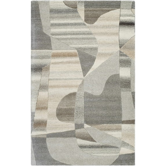 BoutiqueRugs Zareb Contemporary Area Rug - Ash, Warm Gray, Sage - 5' x 8'