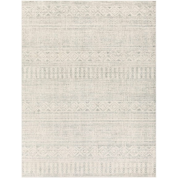 BoutiqueRugs Zarephath Bohemian, Transitional Area Rug - Gray, Light Gray, White - 7'10" x 10'2"