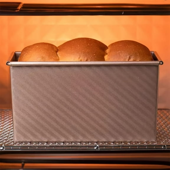 Boutique Sales Today Clearance Kitchen Fork Loaf Pan With Lid Bread Pans for Baking Steel Loaf Pan Non Stick Sandwich Bread Loaf Pan for Oven 1lb Dough Capacity