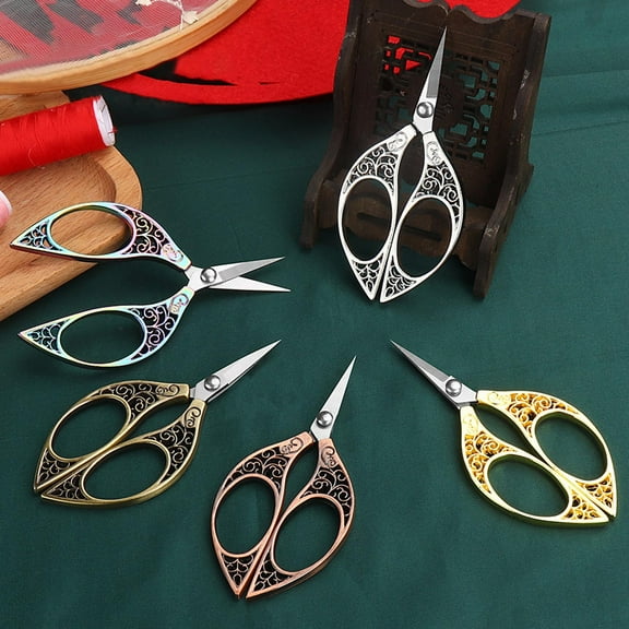 Boutique Sales Today Clearance Polishing Stone Retro Small Scissors Tailor Cutting Thread Head Tea Pointed Stainless Steel office Dragon and Handmade Special Gold Scissors