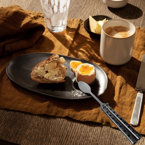 Boutique Sales Today Clearance Polishing Stone Stainless Butterfly Outdoor Portable Folding Butterfly fork Spoon CSGO Butterfly Without