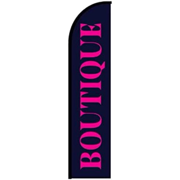 Boutique Shop Feather Flag Banner, Outdoor Business Advertising Swooper Flag Banner Sign - Pre Printed Entrance Feather Flag 11.5ft (Flag Only)$$Other