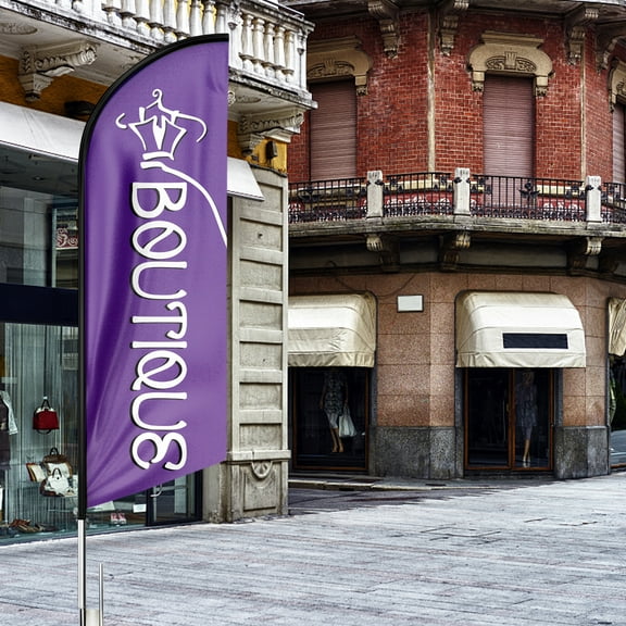 Boutique Sign Feather Flag,8FT Boutique outdoor advertising flag, Boutique Business Sign,Boutique Swooper FlagFLAG ONLY