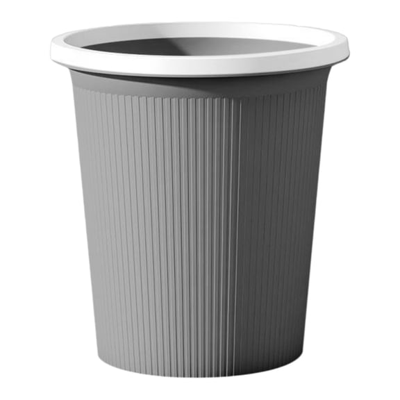 Boutique Sleek Ribbed Plastic Trash Can Compact Wastebasket for Bedrooms Bathrooms Kitchens and Dorms