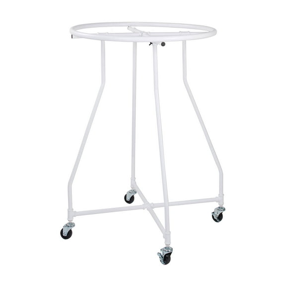 SSWBasics Boutique White Pipe Round Clothing Rack - 48”H x 36” Diameter