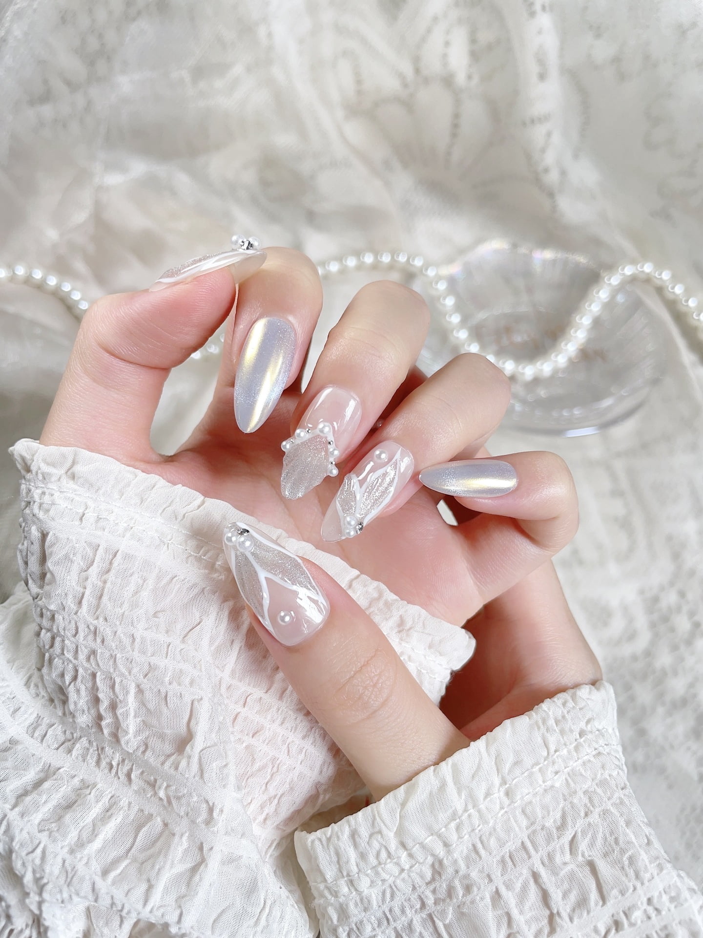 Boutique pure handmade wearing nail hand-painted fish tail phototherapy ...