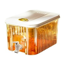 BoutiqueClearance 1 Gallon Clear Beverage Dispenser for Fridge Premium Plastic Small Iced Water Jug Holder With Filter Spout Spigot Refrigerator Drinks Container for Parties Juice Pitcher