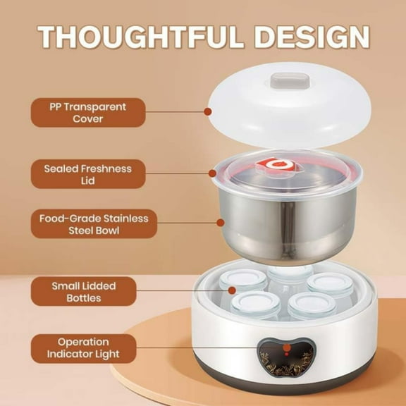 BoutiqueClearance Probiotic Yogurt Maker 2025 New 1.2L Stainless Automatic Yogurt Maker With Temperature Control & Time Control Small Thermostatic Maker Machine for Home DIY Yogurt