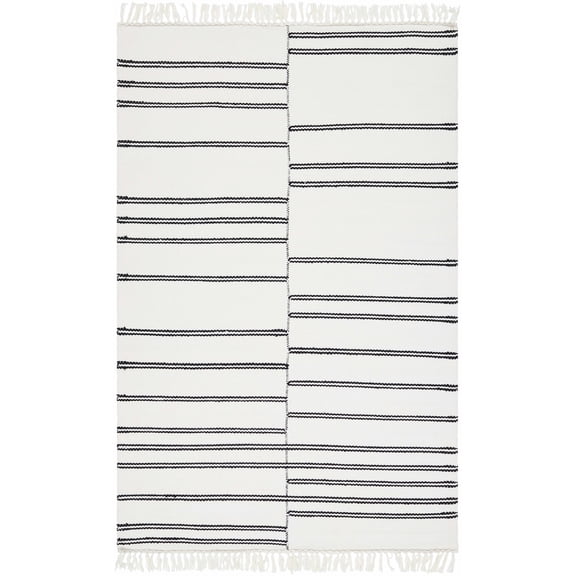BoutiqueRugs Akash Traditional, Transitional Area Rug - Off White, Black White, Nickel - 2' x 3'