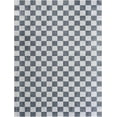thumbnail image 1 of BoutiqueRugs Alia Gray Modern Checkered Area Rug - Contemporary Geometric Carpet for Hallway, Nursery, Playroom, Girls Boys Room - Machine Washable - Ivory, Blue, Gray - 5'3" x 7' (5x7), 1 of 19