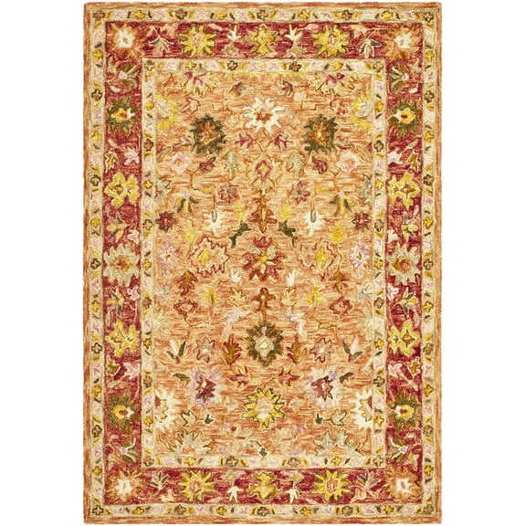 BoutiqueRugs Bergamo Traditional Area Rug - Pale Pink, Maroon, Mustard - 5' x 7'6"