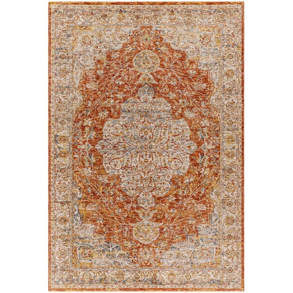 BoutiqueRugs Aman Traditional Area Rug - Light Sage, Brick Red, Tan - 12' x 15'