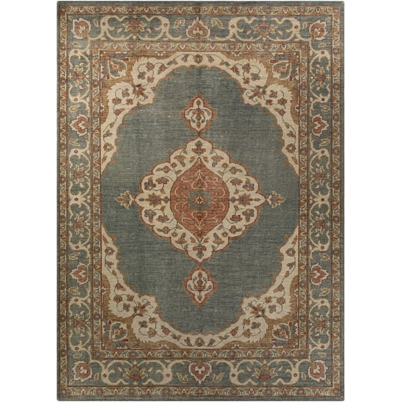BoutiqueRugs Auburn Traditional Area Rug - Brick Red, Burnt Orange, Medium Gray - 2' x 3'